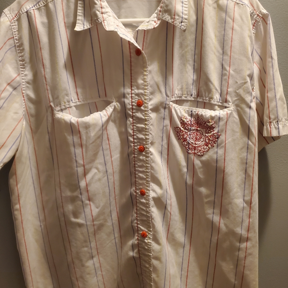 Vintage Diamond Hill Women’s Button Down Shirt 20W Super Cute for Summer
